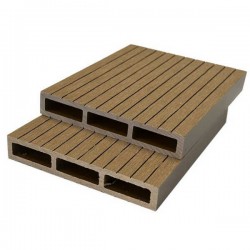 Τάβλα Περίφραξης Γραμμωτή WPC 2 Όψεων 2x12x360cm Καφέ Ανοιχτό