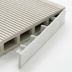 Τάπα Περίφραξης Γραμμωτή WPC 2 Όψεων 2x12cm Λευκή Εκρού
