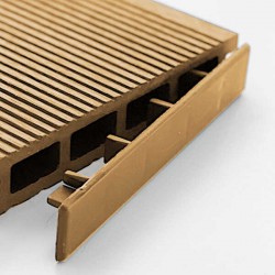 Τάπα Περίφραξης Γραμμωτή WPC 2 Όψεων 2x12cm Καφέ Ανοιχτό