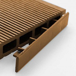 Τάπα Περίφραξης Γραμμωτή WPC 2 Όψεων 2x12cm Καφέ - Τάπες