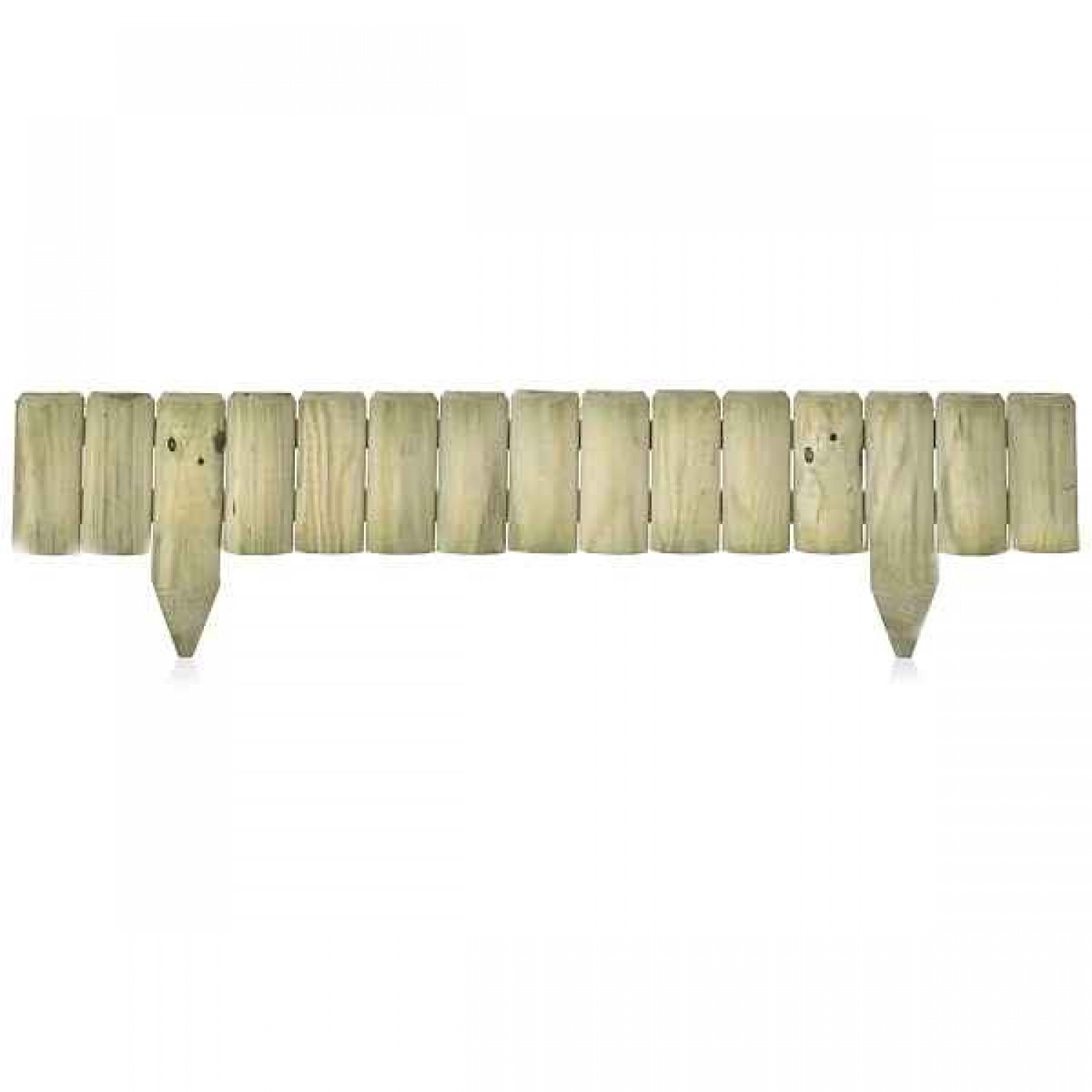 Wooden Garden Fence Spiked 15x105cm - Log Border Rolls