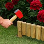 Wooden Garden Fence Spiked 15x105cm - Log Border Rolls