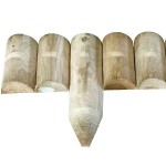 Wooden Garden Fence Spiked 15x105cm - Log Border Rolls
