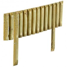 Wooden Garden Fence Spiked 30x105cm - Log Border Rolls