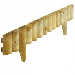 Wooden Garden Fence Spiked 20x105cm - Log Border Rolls