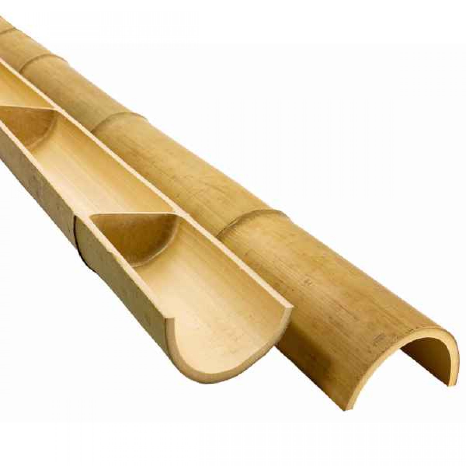 Bamboo Half Round Pole for Decoration & Support Natural Color D8-10x(H)400cm - Natural Split Canes for Decor