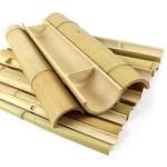 Bamboo Half Round Pole for Decoration & Support Natural Color D8-10x(H)400cm - Natural Split Canes for Decor