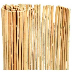 Garden Hazel Fence Roll of Peeled Rods D14-28mm 1(H)x2m Garden Hazel Fence Roll of Peeled Rods D14-28mm 1(H)x2m with Internal Galvanized Wire - Natural Fencing Rolls