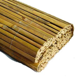 Splitted Reed Fence Two Years Old 100(H)x500cm - Reed Fences With Galvanized Wire
