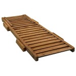 Sun Lounger Wooden 60x190x(H)32/100cm Heavy-Duty