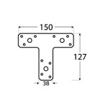 T-Type Connector Metallic 150 x 127 x 38mm | Kipogeorgiki