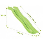 Τσουλήθρα Πράσινη 173x36x(Y)90cm Πλαστική TRIGANO