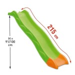 Τσουλήθρα Πράσινη & Πορτοκαλί 215x46x(Y)100cm TRIGANO