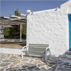 Bench With Metal Legs & Grey Pine Boards 150x60x76cm Bench With Metal Legs & Grey Pine Boards 150x60x76cm - Benches for Urban, Country & Garden