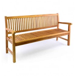 Ξύλινο Παγκάκι Teak 180cm Μασίφ με Πλάτη - Ξύλινα Παγκάκια Τικ