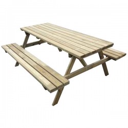 Ξύλινος Πάγκος Εξοχής Τραπέζι Πικνίκ 180x160x(Y)71cm - Ξύλινα Τραπέζια & Εξοχικοί Πάγκοι