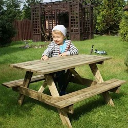Ξύλινος Παιδικός Πάγκος Πικ Νικ-Τραπέζι 92,5x90x(Υ)50cm - Ξύλινοι Παιδικοί Πάγκοι & Τραπέζια