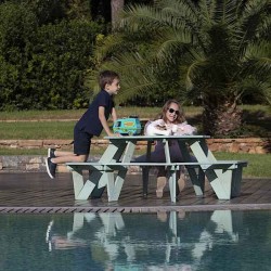 Ξύλινο Παιδικό Τραπέζι-Πάγκος Πικ Νικ Οκτάγωνος 159x159x(Υ)58cm - Ξύλινα Παιδικά Τραπέζια-Πάγκοι Εξοχής