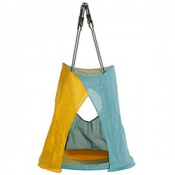 Παιδική Κούνια Σκηνή-Αιώρα Τιρκουάζ Κίτρινη 103,7x110cm KBT