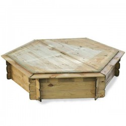 Αμμοδόχος με Καπάκι 175x175x(Υ)30cm Εξάγωνη Ξύλινη