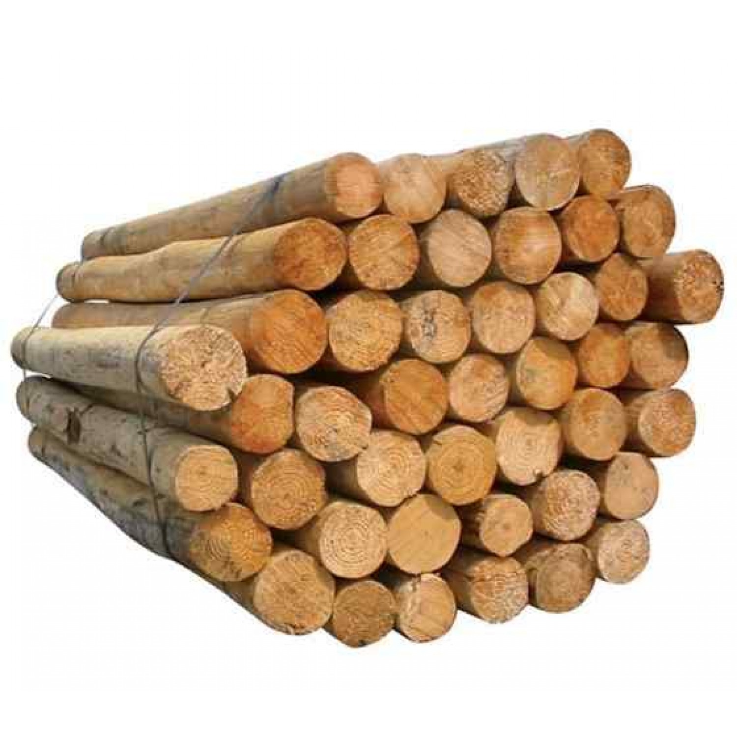 Raw Round Pointed Timber Pine Debarking Log 8/10x450cm