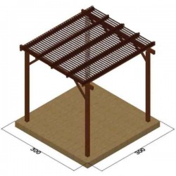 Wooden Pergola 300x300cm Blinds 5.8x2.1cm by Pressure Treated Timber - Pergolas & Kiosks