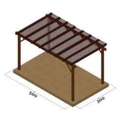 Wooden Pergola 300x500cm Blinds 5.8x2.1cm by Pressure Treated Timber - Pergolas & Kiosks