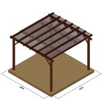 Wooden Pergola 400x400cm Blinds 5.8x2.1cm by Pressure Treated Timber - Pergolas & Kiosks