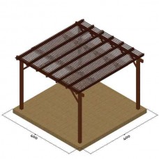 Wooden Pergola 400x400cm Blinds 5.8x2.1cm by Pressure Treated Timber - Pergolas & Kiosks