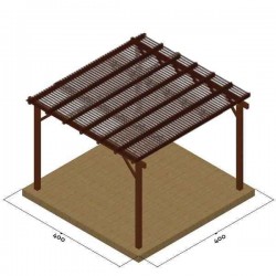 Wooden Pergola 400x400cm Blinds 5.8x2.1cm by Pressure Treated Timber - Pergolas & Kiosks