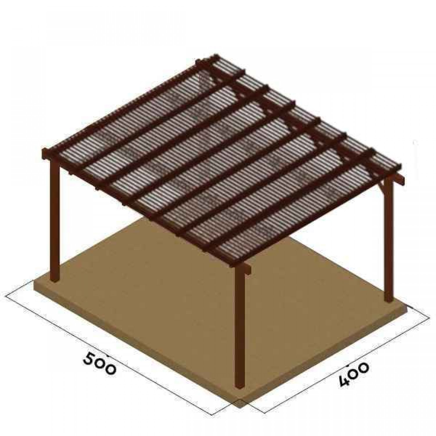 Wooden Pergola 400x500cm Blinds 5.8x2.1cm by Pressure Treated Timber - Pergolas & Kiosks