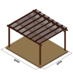 Wooden Pergola 400x500cm Blinds 5.8x2.1cm by Pressure Treated Timber - Pergolas & Kiosks