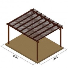 Wooden Pergola 400x500cm Blinds 5.8x2.1cm by Pressure Treated Timber - Pergolas & Kiosks
