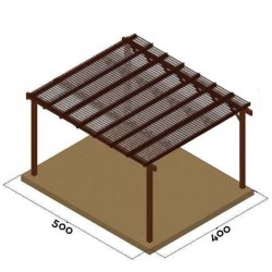 Wooden Pergola 400x500cm Blinds 5.8x2.1cm by Pressure Treated Timber - Pergolas & Kiosks