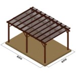 Wooden Pergola 400x600cm Blinds 9.5x2.1cm by Pressure Treated Timber - Pergolas & Kiosks