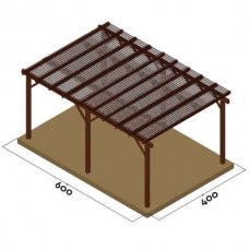 Wooden Pergola 400x600cm Blinds 5.8x2.1cm by Pressure Treated Timber - Pergolas & Kiosks