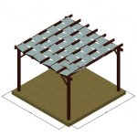 Pergola 400x600cm with Fabric Stripes 48.3cm by Pressure Treated Timber - Pergolas & Kiosks