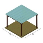 Wooden Pergola 300x300cm by Pressure Treated Timber with Polycarbonate Sheet - Pergolas & Kiosks