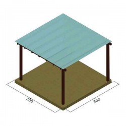 Wooden Pergola 300x300cm by Pressure Treated Timber with Polycarbonate Sheet - Pergolas & Kiosks