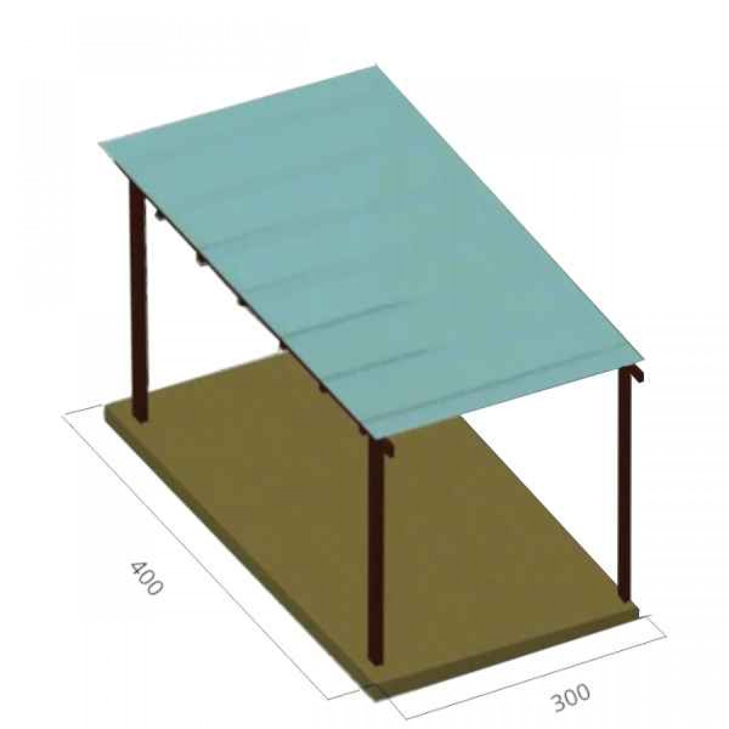 Wooden Pergola 300x400cm by Pressure Treated Timber with Polycarbonate Sheet - Pergolas & Kiosks