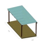 Wooden Pergola 300x500cm by Pressure Treated Timber with Polycarbonate Sheet - Pergolas & Kiosks