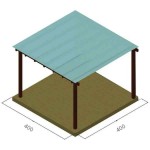 Wooden Pergola 400x400cm by Pressure Treated Timber with Polycarbonate Sheet - Pergolas & Kiosks