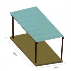 Wooden Pergola 400x600cm by Pressure Treated Timber with Polycarbonate Sheet - Pergolas & Kiosks