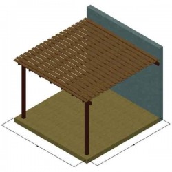 Wall Double Board Wooden Pergola 300x400cm by Pressure Treated Timber - Pergolas & Kiosks