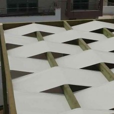 Pergola 300x500cm with Fabric Stripes 48.3cm by Pressure Treated Timber - Pergolas & Kiosks