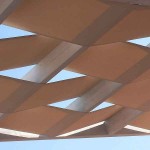 Wall Pergola 400x600cm with Fabric Stripes 48.3cm by Pressure Treated Timber - Pergolas & Kiosks