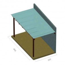 Wooden Wall Pergola 300x400cm by Pressure Treated Timber with Polycarbonate Sheet - Pergolas & Kiosks