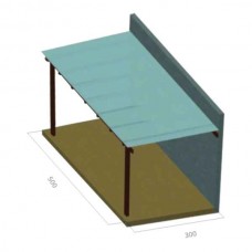 Wooden Wall Pergola 300x500cm by Pressure Treated Timber with Polycarbonate Sheet - Pergolas & Kiosks