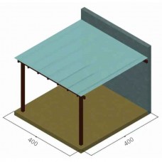 Wooden Wall Pergola 400x400cm by Pressure Treated Timber with Polycarbonate Sheet - Pergolas & Kiosks