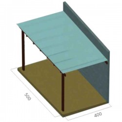 Wooden Wall Pergola 400x500cm by Pressure Treated Timber with Polycarbonate Sheet - Pergolas & Kiosks